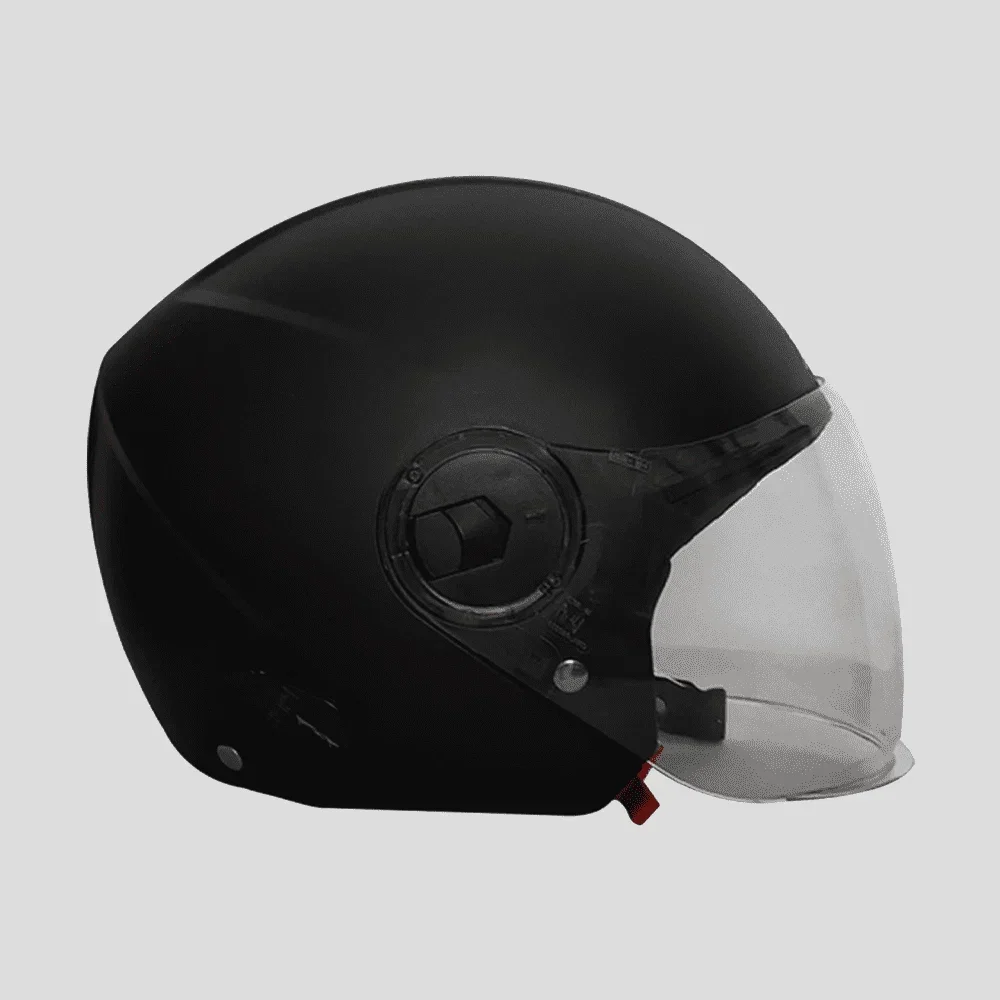 TVS Half Face Helmet Black HE – Stylish Protection & Comfort