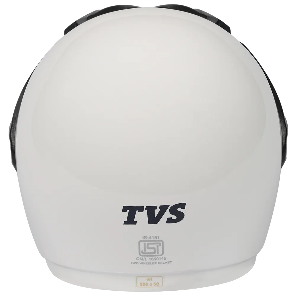 TVS Half Face White Helmet - ISI Certified Safety & Premium Comfort